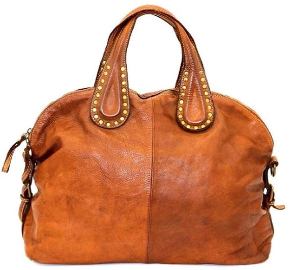 BZNA Bag Madrid cognac Italy Designer Damen Handtasche