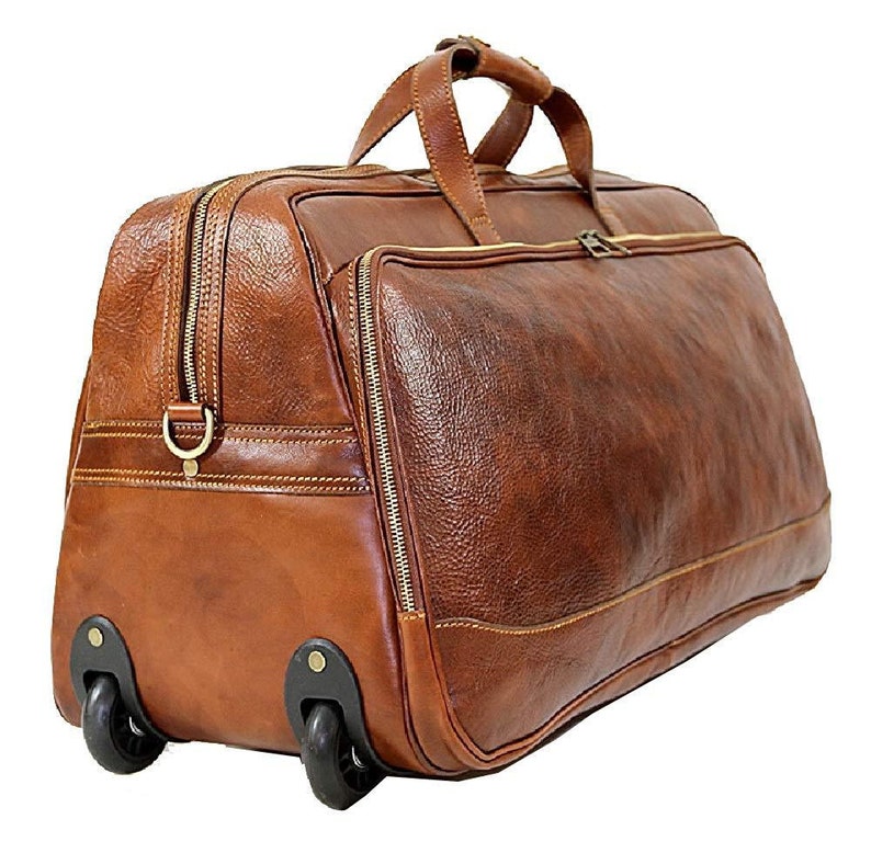 BZNA Firenze Bag Domenico Grande cognac Trolley Weekender Roll c BZNA Firenze Bag Domenico Grande cognac Trolley Weekender Roll c