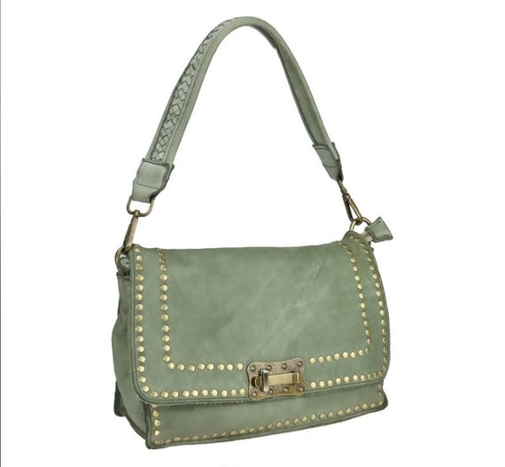 BZNA Bag Alina Mint Green Italy Designer Shoulder Bag Women