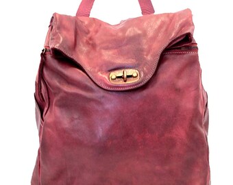 BZNA Bag Rinalto bordeaux Italy backpack backpacker designer bag handbag shoulder bag leather women new