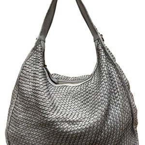BZNA Bag Sanna Gray Italy Designer Handbag Shoulder Bag Leather