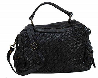 BZNA Bag Marie nero sheep Italy Designer Damen Handtasche Schultertasche Tasche Schafsleder Shopper Neu