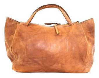 BZNA Tas Diana cognac Italië designer dames handtas schoudertas leren shopper nieuw