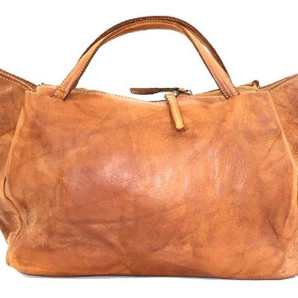 BZNA Bag Diana cognac Italy Designer Damen Handtasche Schultertasche Tasche Leder Shopper Neu