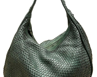 BZNA Bag Sanna Grün Italy Designer Damen Handtasche Schultertasche Tasche Leder