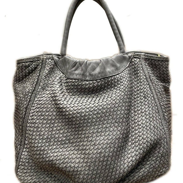 BZNA Bag Madita Grau Italy Designer Damen Handtasche Schultertasche Tasche