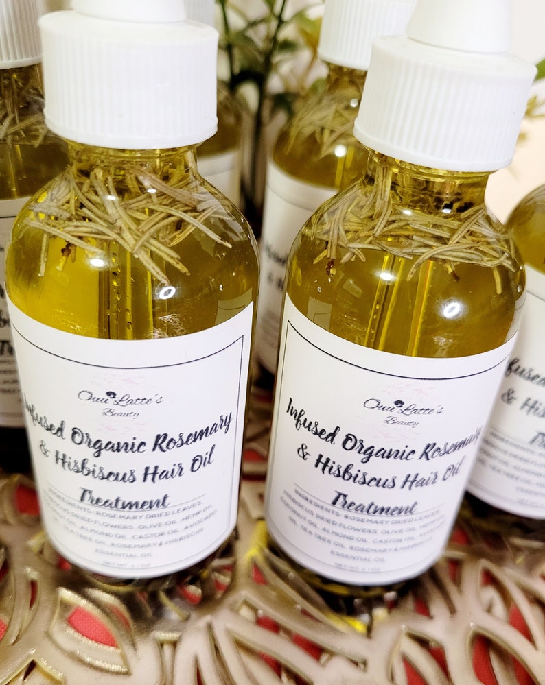 INFUSED ORGANIC Rosemary & Hibiscus Hair Oil Treatment/all Etsy