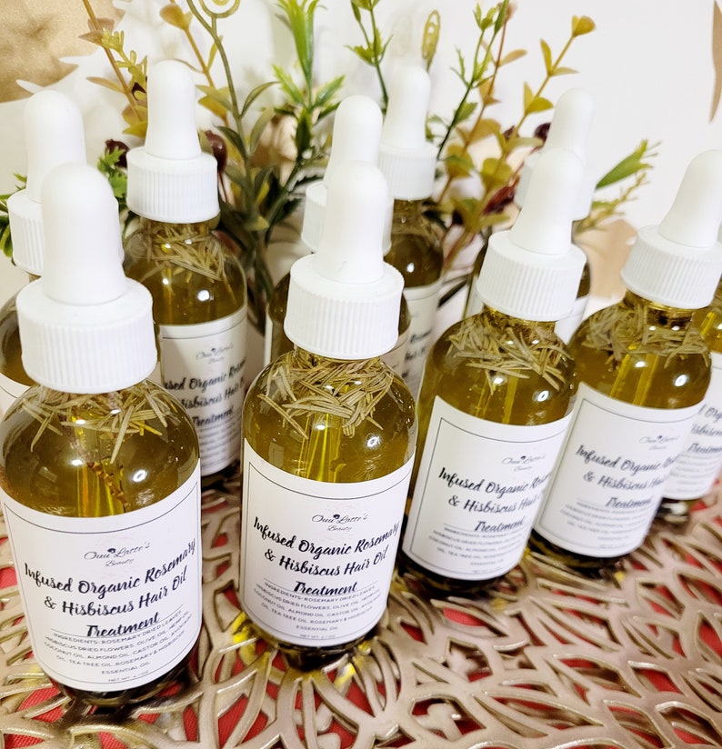 INFUSED ORGANIC Rosemary & Hibiscus Hair Oil Treatment/all Etsy
