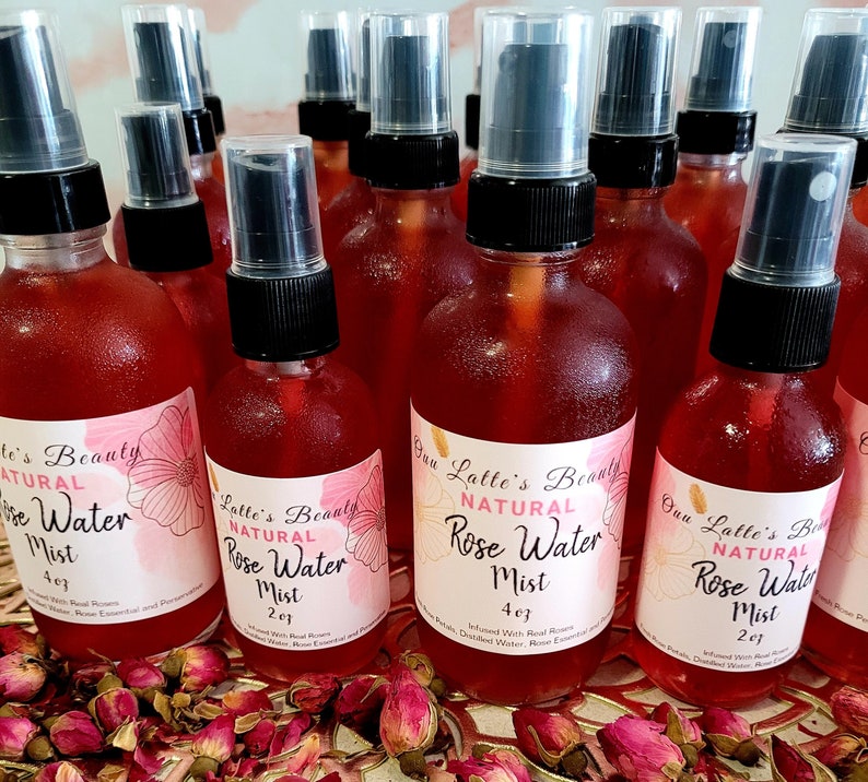 ROSEWATER MIST Infused With Rose Petals/ Refreshing/Toner image 1