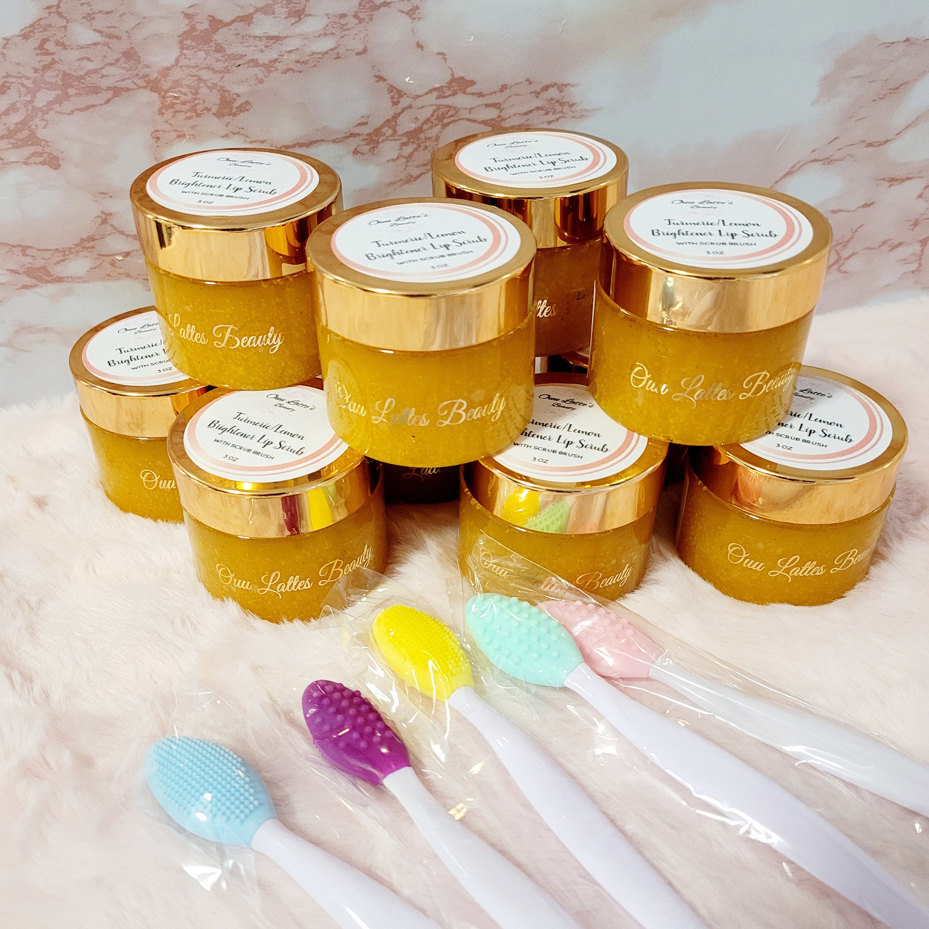 Turmeric Lemon Lip Scrub: All Natural Brightener With Scrub Brush - Etsy