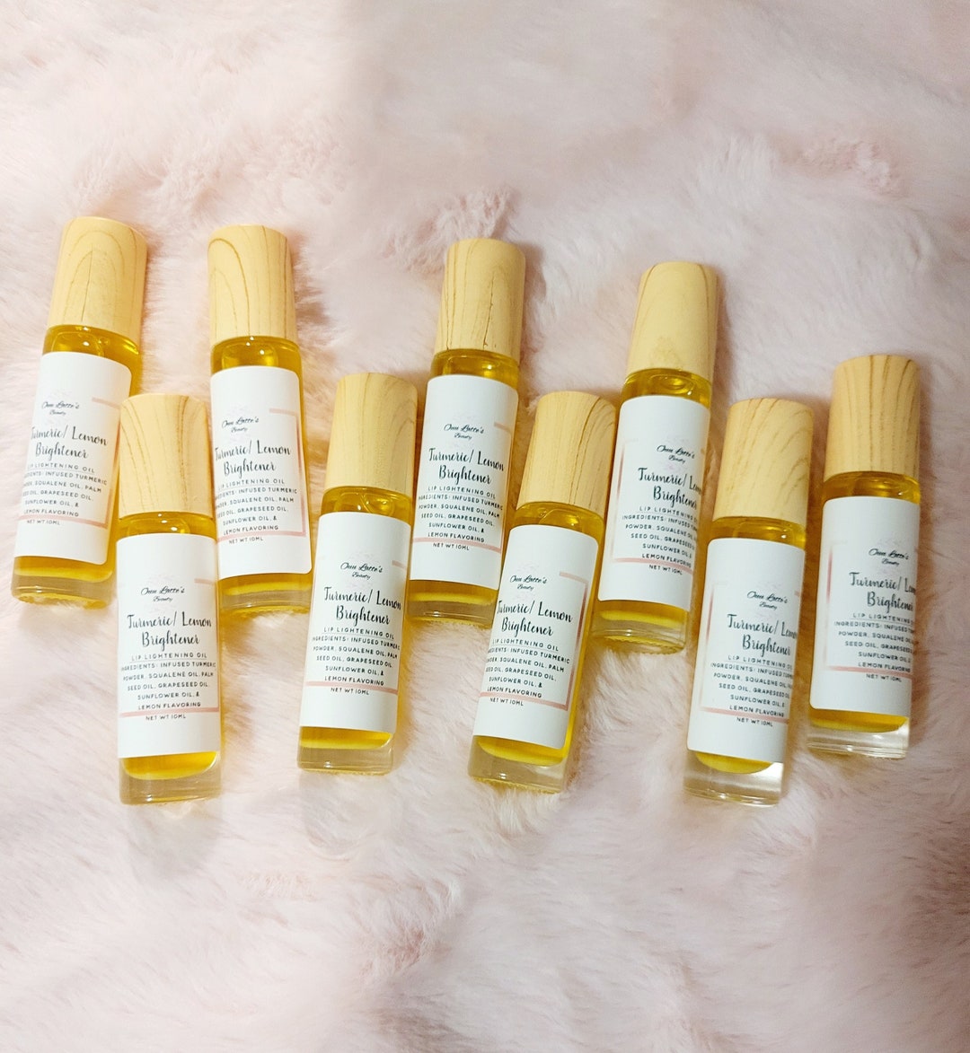 TURMERIC/LEMON Brightener/roll-on Lip Oil/dark Lips Remedy/lemon Flavor ...