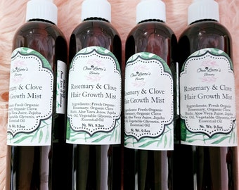 Bruma hidratante para el crecimiento del cabello con ROMERO Y CLAVO