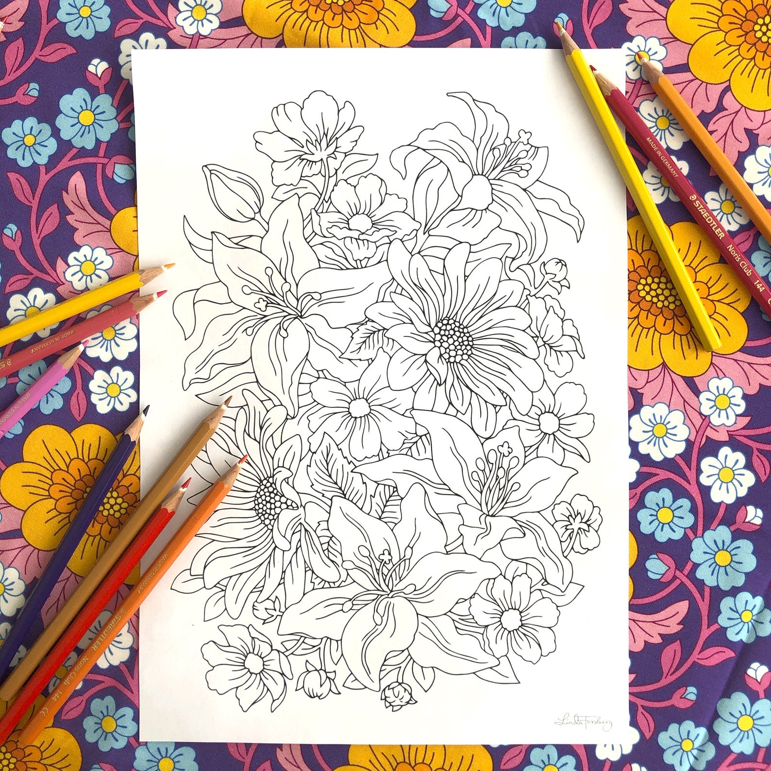 Joyful, PDF Coloring Page, Instant Download Printable File for Adults