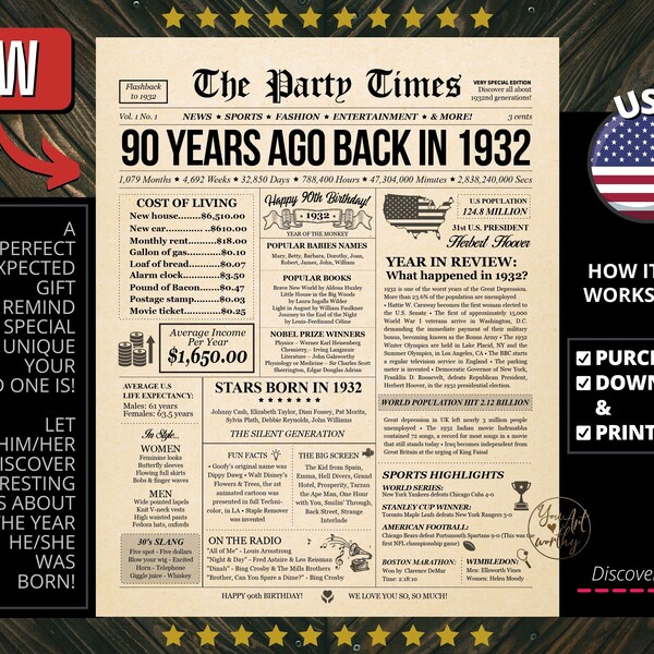 90 Years Ago in 1932 - Etsy