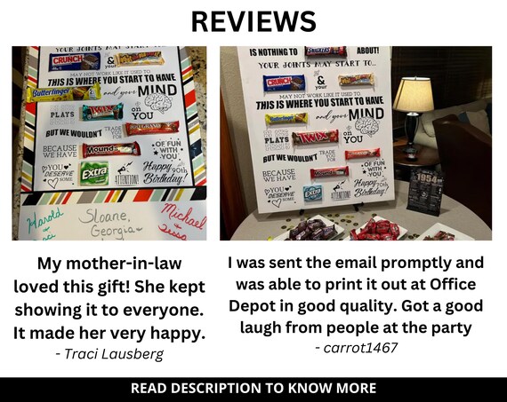 75th Birthday PRINTABLE Candy Poster | Birthday Candy Sign | Born