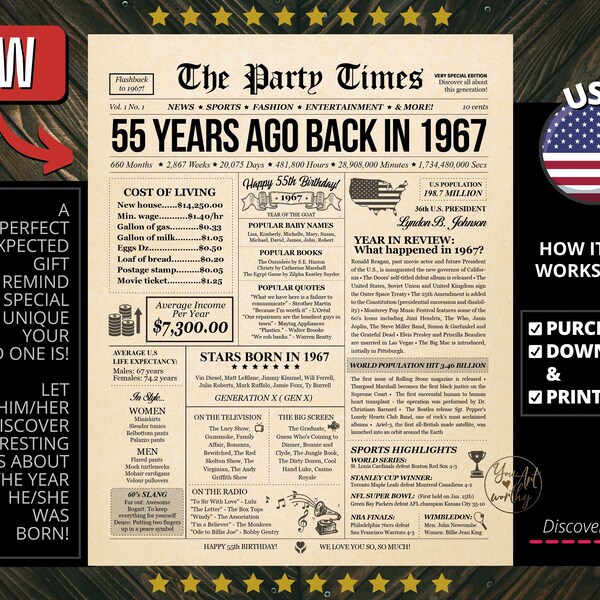 1967 Birthday Posters - Etsy