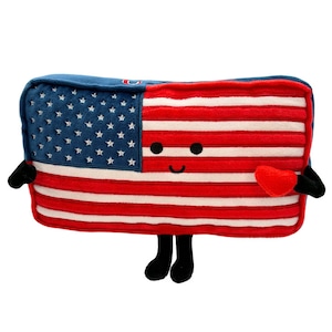 アメリカ国旗のぬいぐるみ – 愛国的な贈り物、アメリカの記念品、軍隊への贈り物、退役軍人の日、7月4日の装飾、先生への贈り物、アメリカのぬいぐるみ