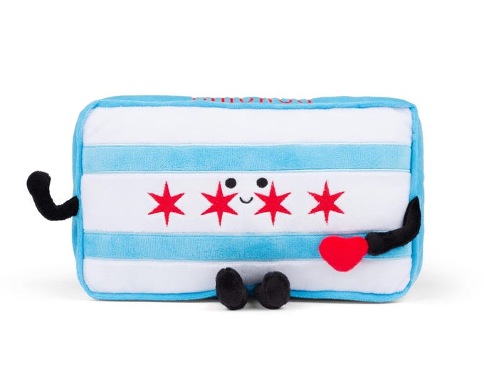 Chicago City Flag Plush — Graduation Gifts, Mother's Day, Dorm Decor, Unique Gifts for Her | Chicago, Windy City