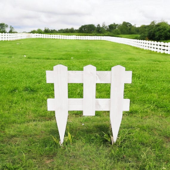 White Wooden Garden Fence, White Pick...