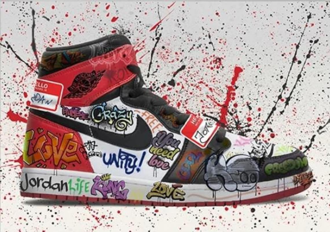 Jordan Graffiti Canvas Wall Art Home Decor | Etsy