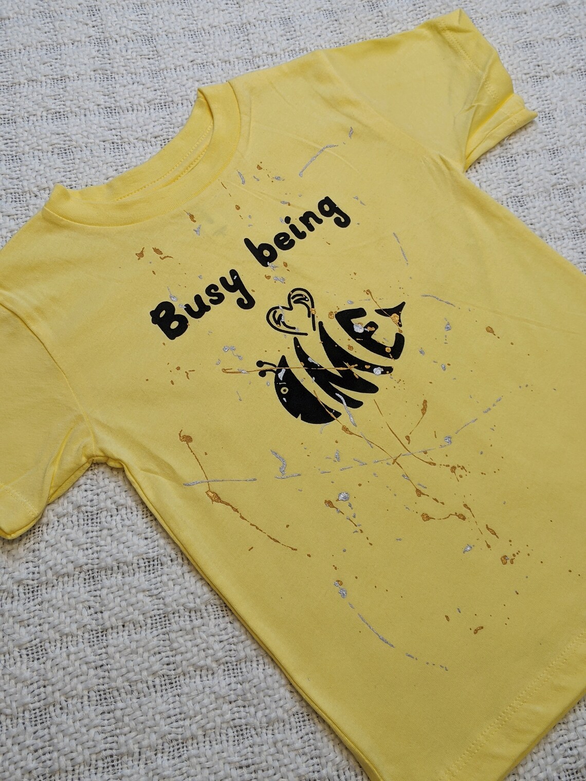 Busy Bee kids tee Customisable hand printed kids tshirt Etsy