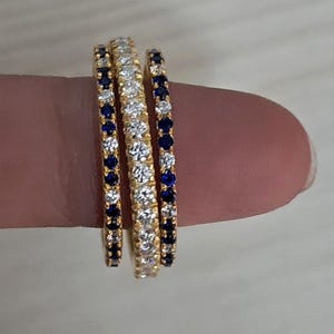 Blue Sapphire Ring, Diamond Ring, Three Interlocking Band Ring, Triple Ring, 925 Sterling Silver Ring, Spinner Band Ring, Gift For Her
