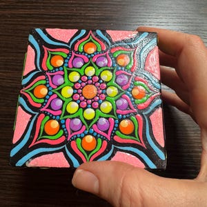 Hand Painted Wood Cube - Etsy