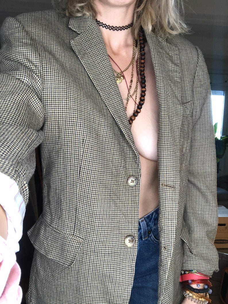 Vintage houndstooth wool blazer