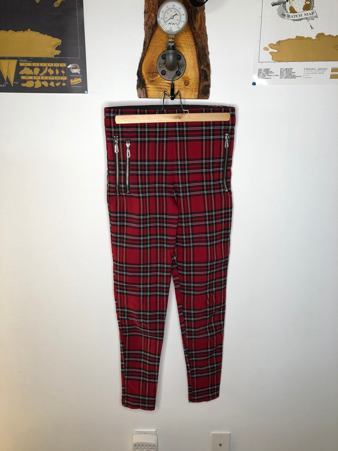 zara red plaid pants