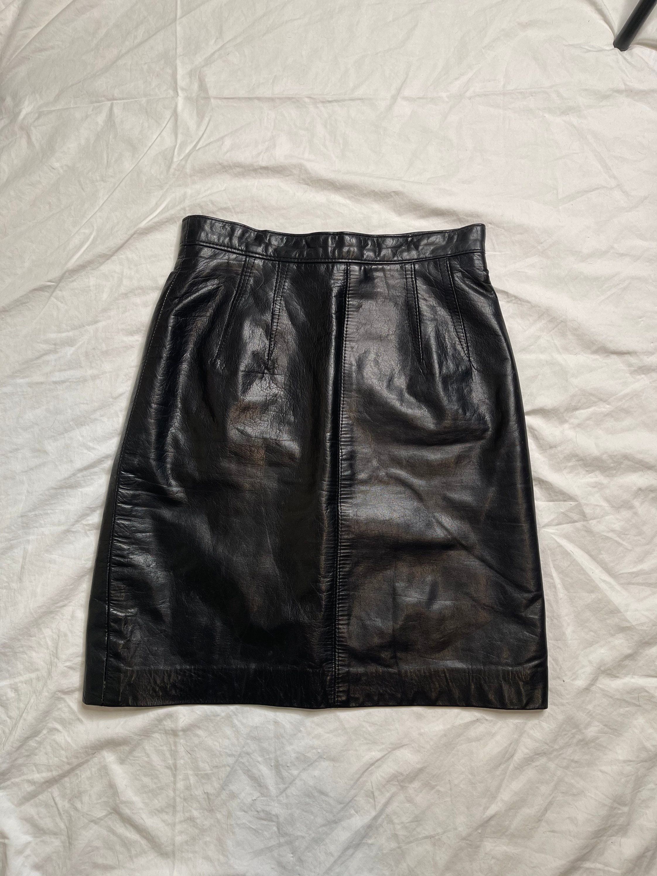 Vintage Danier leather mini skirt | Etsy