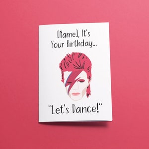 David Bowie Birthday Card - Personalised - Hand Illustrated - Recycled Materials - ECO
