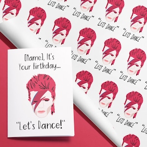 David Bowie Verjaardagskaart & Papierbundel - Gepersonaliseerd - Hand geïllustreerd - Gerecycleerde materialen - ECO