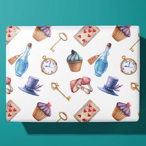 Alice in Wonderland wrapping paper - Hand Made