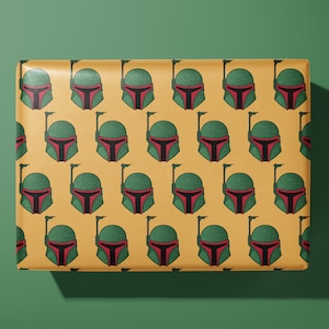 Star Wars Wrapping Paper - Boba Fett - Hand Made - Star Wars - Gift Wrap - Mandalorian - Birthday