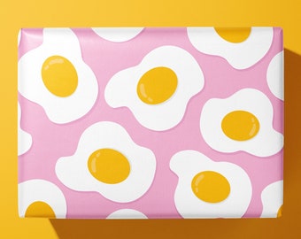 Funky fried egg wrapping paper - Hand Made