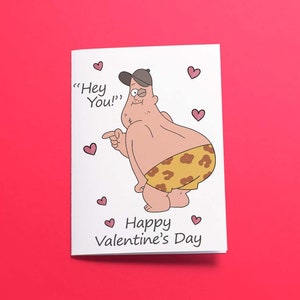 Gravity Falls Soos Valentines Card - Hand geïllustreerd - gerecycleerde materialen - ECO - Hey jij!
