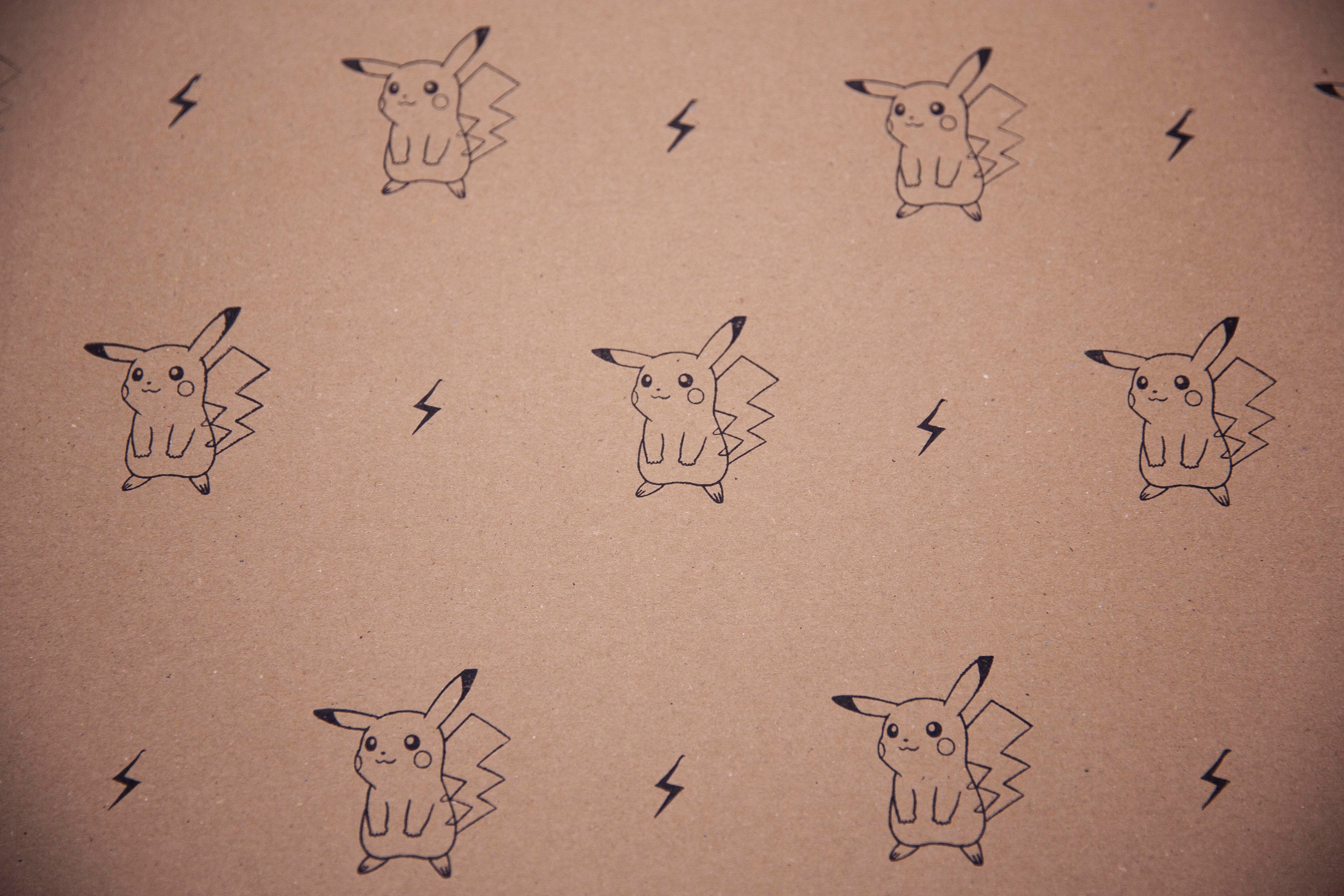 Pokemon Wrapping Paper Pikachu Hand Printed One Sheet | Etsy