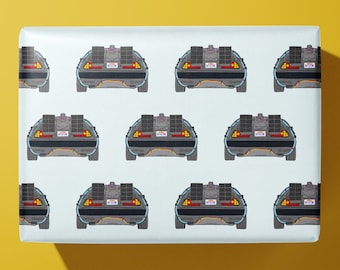 Back To The Future Wrapping Paper / Gift Wrap - Hand Illustrated