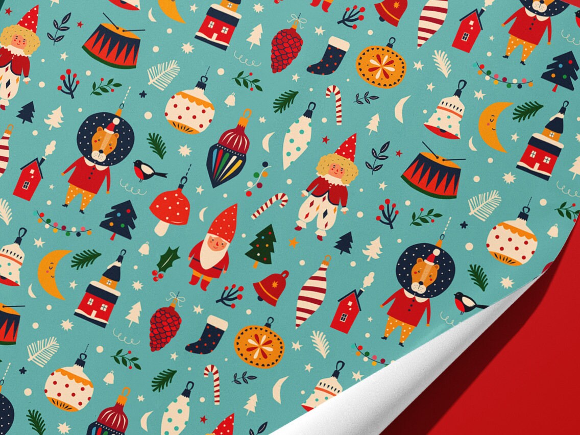 Cute Illustrated Christmas Character Tissue Paper