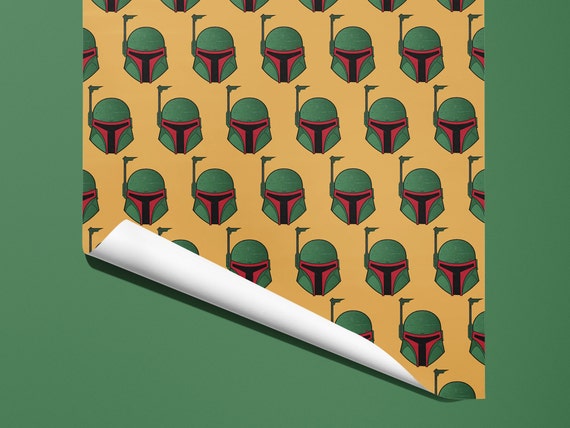 Star Wars Wrapping Paper - Boba Fett - Hand Made - Star Wars - Gift Wrap -  Mandalorian - Birthday