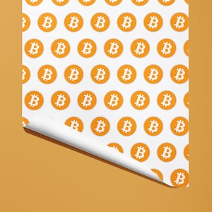 Bitcoin Wrapping Paper Crypto Gift Wrap Bitcoin Gift Hand Made Cryptocurrency BTC image 3