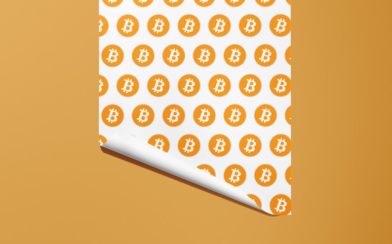 Bitcoin Wrapping Paper Crypto Gift Wrap Bitcoin Gift Hand Made Cryptocurrency BTC image 3