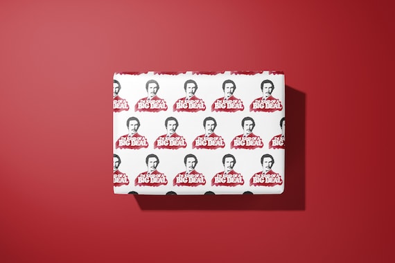 Ron Burgundy Wrapping Paper Anchorman Hand Illustrated 