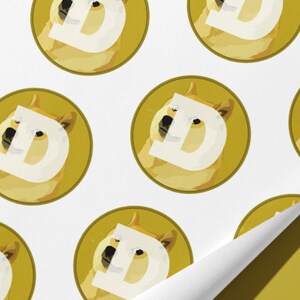 Dogecoin Wrapping Paper - Crypto Gift Wrap - Bitcoin Gift - Hand Made - Cryptocurrency