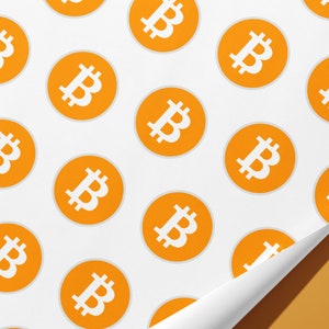 Bitcoin Wrapping Paper Crypto Gift Wrap Bitcoin Gift Hand Made Cryptocurrency BTC image 2