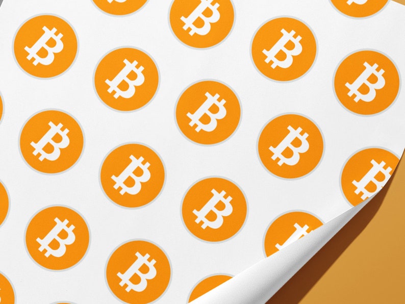 Bitcoin Wrapping Paper Crypto Gift Wrap Bitcoin Gift Hand Made Cryptocurrency BTC image 2