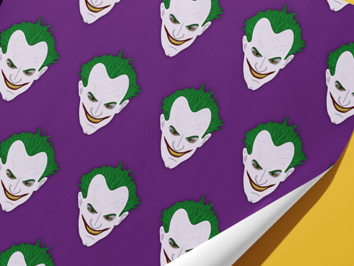 The Joker Wrapping Paper Arkham City Hand Made Gamer Etsy UK