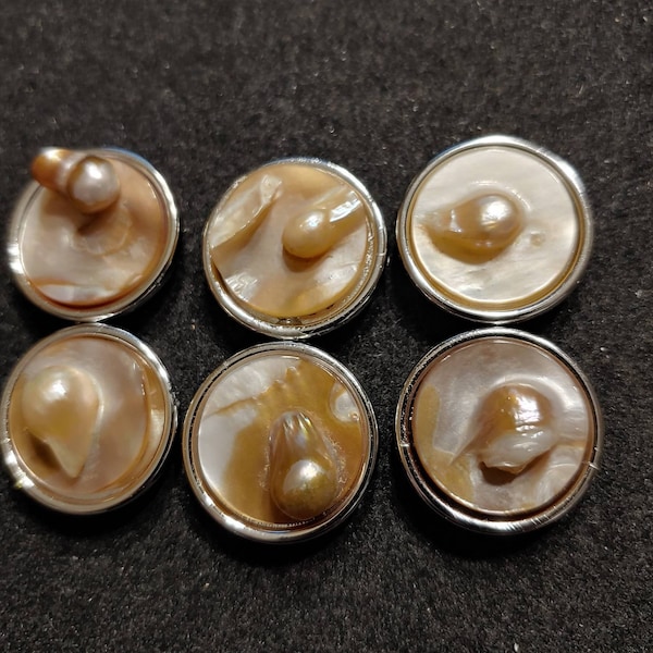Blister Pearl Mounted on an Acrylic Base. Holes on Both Sides Near the Top. For Use as a Pendant in Your Creative Jewelry Making Needs.