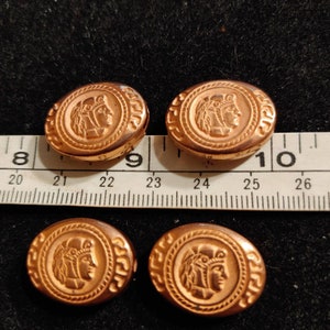 4 - 22x17mm Patterned Oval Decorative Face Vintage Beads Red Copper Coated Acrylic Beads Loose Beads Jewelry Making Components Copper Clad