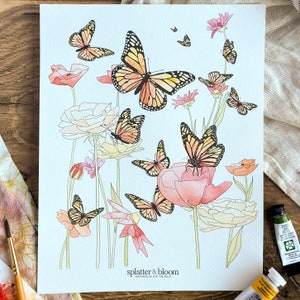 Beginner Watercolor Painting Kit Playful Pollinators Theme with Professional Grade Paper, Brushes, Paints and Instructional Video Link image 3